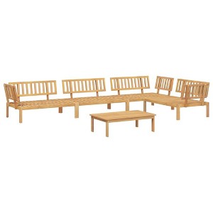 vidaXL - 5 Piece Patio Pallet Sofa Set - Solid Acacia Wood Garden Outdoor Furniture - Modular Design - 1 Table 4 Sofas - 1 of 4