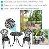 Sunnydaze Floral Design Cast Aluminum Outdoor Patio Bistro Set, Black, 3pc - 2 of 4