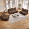 SYFERLORY Soft Beanbag Chair Set of 3£¬Fireside Bean Bag Lounger Memory Foam Chair For Home, Apartment Or Gaming Venue，Brown - 2 of 4