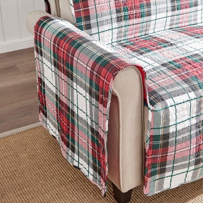 Spencer Plaid Red and Green Cotton Loveseat Cover