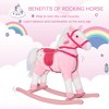 Kids Plush Rocking Horse with Sounds – Pink - 3 of 4
