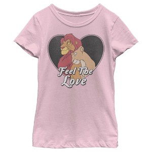 Girl's Lion King Simba and Nala Feel The Love T-Shirt - 1 of 4