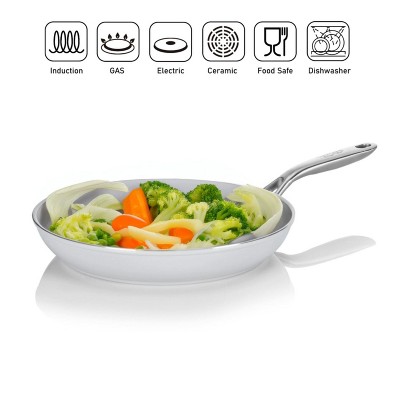 12-Inch Silver Aluminum Nonstick Frying Pan with Lid