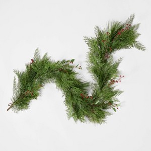 72" Holiday Garland Red/Green - Threshold™ designed with Studio McGee - 1 of 3