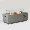 42" Propane Gas Fire Pit Table 2-Pieces, 50000 BTU Rectangular Steel Fire Pit with Glass Wind Guard for Outside Patio Deck Garden Courtyard -Gray - 2 of 4