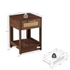 GDFStudio Maria 21.65"H Wood and Rattan Nightstand with Drawer and Shelf - 4 of 4