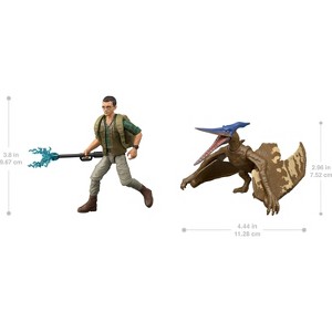 Jurassic World Rebirth Dr. Loomis & Pteranodon Figures Pack, Movie Accurate 3.75-inch Scale - 1 of 4
