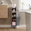 Costway Bathroom Storage Cabinet with Door Toilet Paper Holder Stand for Small Spaces Black/Gray/White - 4 of 4