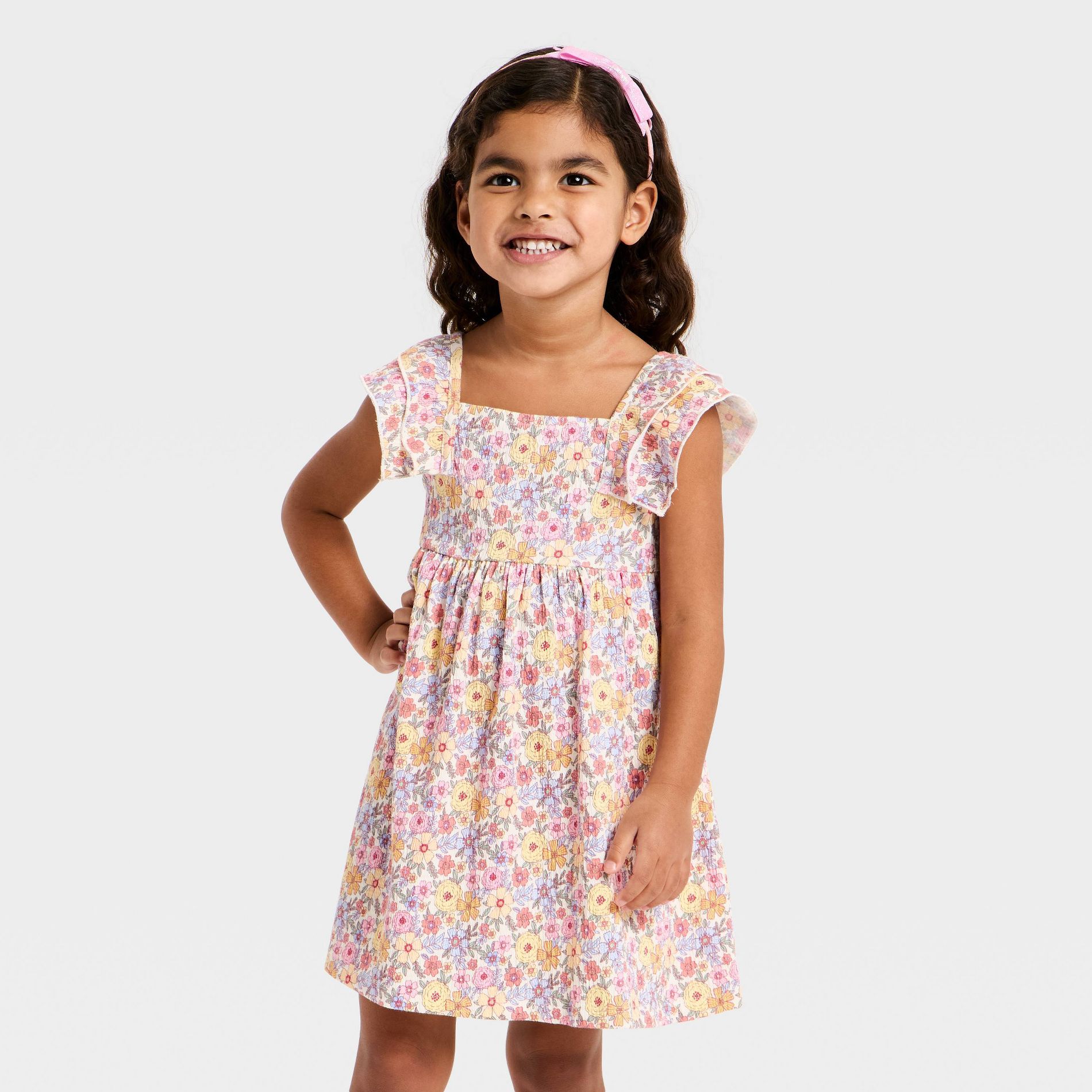 Toddler Girls' Floral Ruffle Dress - Cat & Jack™
