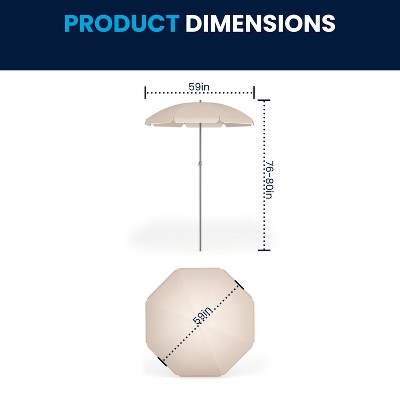 Nantucket Brown 6-Piece Patio Set with Glass Table and Umbrella