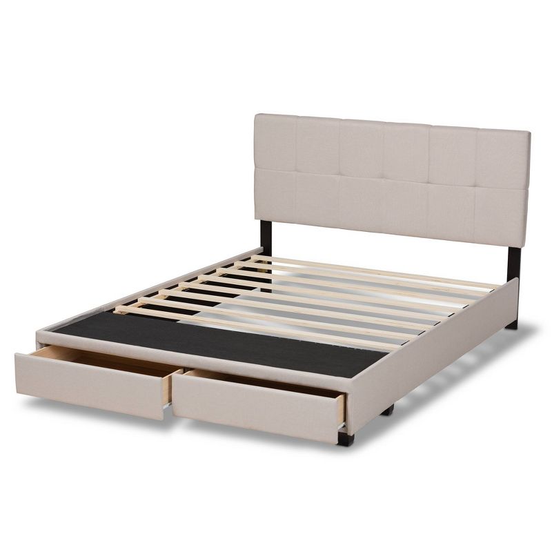 Netti Fabric Upholstered 2 Drawer Platform Storage Bed - Baxton Studio, 6 of 14