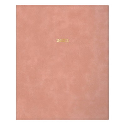 2023 Planner Weekly/Monthly 8"x10" Faux Leather Bookbound Desert Rose - The Everygirl for Blue Sky