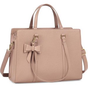 Laptop Bag for Women Waterproof Leather Computer Bag Large Lightweight Briefcase - 1 of 4