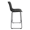 LeisureMod Brooklyn 29.9" Modern Leather Bar Stool with Black Iron Base & Footrest Set of 2 - image 4 of 4