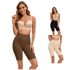 INSPIRE CHIC 3 Pcs Women's Butt Lifter Thigh Slimmers High Elasticity Control Waist Panties - 1 of 4
