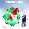 NAYSAYE Inflatable Holiday Decoration Santa Claus in Wreath for Christmas Window Display , Green and Red, 48.4"*26.8"*48" - 3 of 4