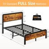 Full Bed Frame with Wood Headboard Footboard - Farmhouse Platform with Metal Slat, No Box Spring Needed, Easy Assembly, Wooden Base Beds Foundation - 3 of 4
