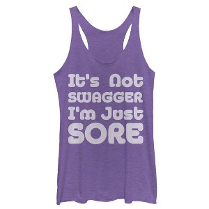 Women's CHIN UP Not Swagger Just Sore Racerback Tank Top - 1 of 3