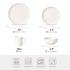 FONTOI 12-Piece Stoneware Dinner Sets with Mugs, Stackable Bowls Sets for 3, Dinner Plates Sets for Home, Kitchen, White, 10"*0.7"*10" - 3 of 4