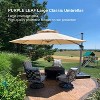 PURPLE LEAF Outdoor Patio Umbrella Offset Cantilever with Base 360 Degree Rotation Round Market Umbrella for Deck Pool and Garden - 2 of 4