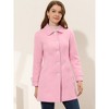 Allegra K Women's Winter Outerwear Peter Pan Collar Mid-thigh A-line Single Breasted Coat - 2 of 4