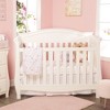 Everyday Kids 2 Pack Fitted Girls Crib Sheets, Soft Breathable Microfiber, Fits Standard Crib Mattress 28"x52", White & Pink Floral Design - 2 of 4