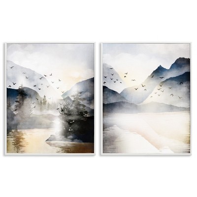 Stupell Industries Sunlit Birds Over Lake Landscape, 16" x 20"