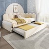 Twin Velvet Daybed with Pull-out Trundle, L-shaped Corner Sofa Bed Frame with Metal Slats Support for Bedroom/Guest Room, No Box Spring Needed - 3 of 4
