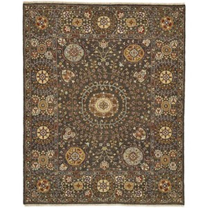 2' X 3' Brown and Gold Wool Geometric Hand Knotted Area Rug - 1 of 4