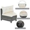 8-Piece Outdoor Patio Wicker Half-Moon Sectional Sofa Set with Rectangular Coffee Table - 2 of 4