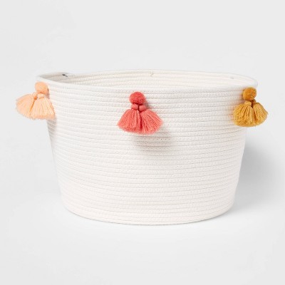 Coiled Rope Basket with Tassels - Pillowfort™