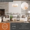 VAXCEL Surrey 5 Light Natural Brass Mid-Century Modern Chandelier White Fabric Drum Shade - 2 of 4