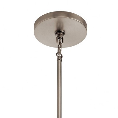 Classic Pewter and Brass 6-Light Chandelier with Clear Glass