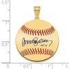 Black Bow Jewelry 14K Gold Plated Ryne Sandberg Signature MD Enamel Baseball Pendant - 4 of 4