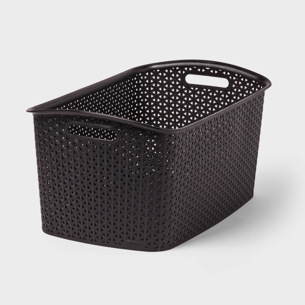 Photos - Other interior and decor Y-Weave Jumbo Decorative Storage Basket Black - Brightroom™