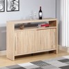 NicBex Farmhouse Sideboard Cabinet with Storage Kitchen Storage Cabinet with Sliding Doors for Kitchen,Living Room,Natural - 2 of 4