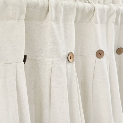 Off-White Linen Button Cotton Blend Window Valance