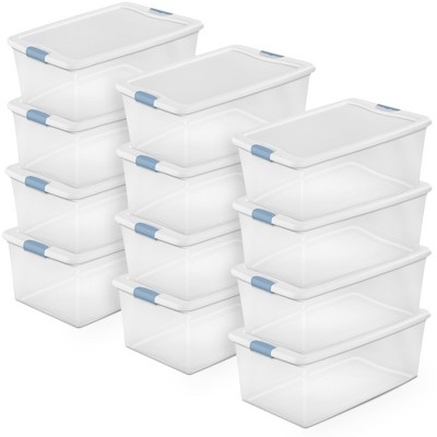 Sterilite Clear Plastic Stackable Storage Container Bin Box Tote with White Latching Lid Organizing Solution for Home & Classroom