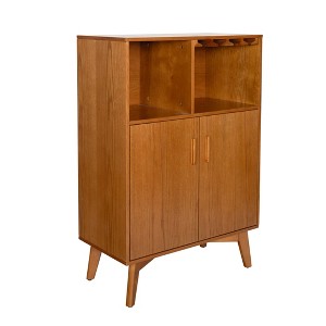 VANIRROR 31.5" Rustic Storage Cabinet Buffet with Bottle Rack & Glass Holder, Adjustable Shelf, Sideboard Cabinet for Dining Room, Kitchen, Coffee Bar - 1 of 4