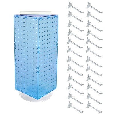Clear High-Impact Styrene Revolving Pegboard Counter Display with Hooks