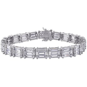 EVERLY JEWELRY | Sterling Silver 20ct TGW Cubic Zirconia Tennis Bracelet, 7.5 inch - 1 of 4