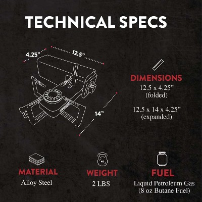 GasOne Camp Stove Compact Butane Stove with Carrying Case - Foldable Portable Stove, GS-8300SO