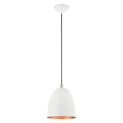Arlington White and Gold Mini Pendant with Brushed Nickel Accents