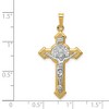 Black Bow Jewelry 14k Yellow Gold & Rhodium St. Benedict Medal Crucifix Pendant, 19x32mm - 4 of 4