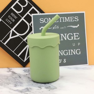 MyKids-Usa Baby Food Grade Silicone Straw Water Cup Training Leakproof Drop Resistant Drinking Cups - 1 of 4