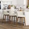 WestinTrends Soho Modern Chenille Upholstered 26" Counter Height Swivel Bar Stools (Set of 3) - 2 of 4