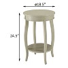 Vynxaria Teal Round Side Table: Wooden Top with Bottom Shelf, Sturdy Cabriole Legs for Living Room Decor - 4 of 4