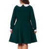 Agnes Orinda Women's Plus Size Long Sleeve Peter Pan Collar Elegant Formal Midi Flare A Line Dresses - 4 of 4