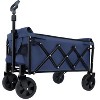 Expandable Dual-Layer Utility Wagon with 100% Extra Space - Grocery CartSupports 225lbs, Dark Blue - 2 of 4