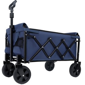 KTMBDW 29.5'' Collapsible Wagons Carts, Heavy Duty Folding Beach Wagon Cart with Wheels, Portable Utility Outdoor Wagon for Camping - 1 of 4